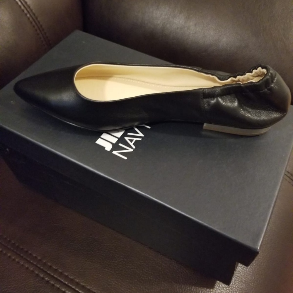 Jil Sander Navy Garda Point Toe Flat (Women's)